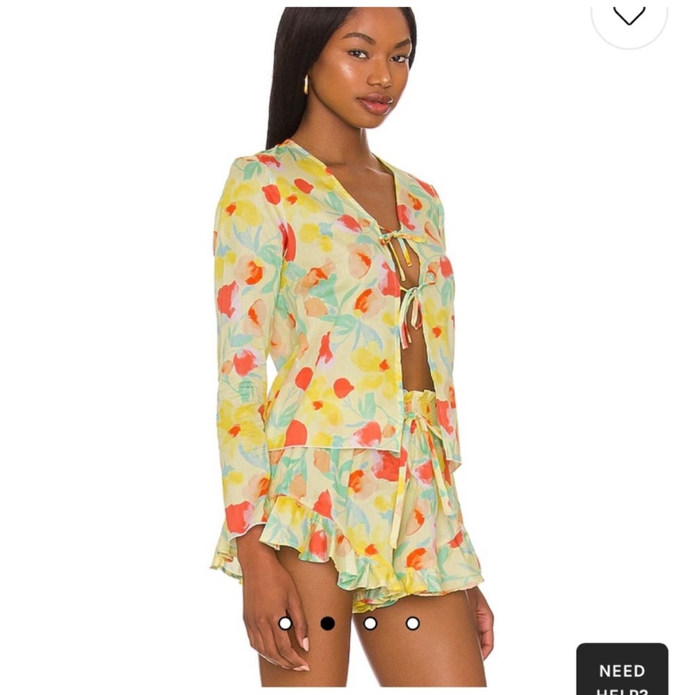 Montce Helena Floral Tie-Up Cardi NWT - Picture 2 of 6